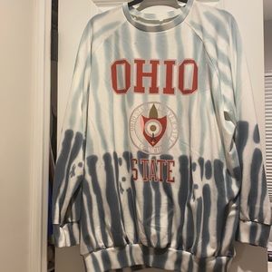 Blue Tie-Dye Ohio State Oversized Sweatshirt